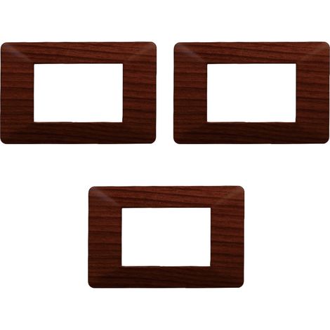 gloca Placche Plastica Compatibili Plana (3 Pezzi Radica, 3 Posti) (1/4)