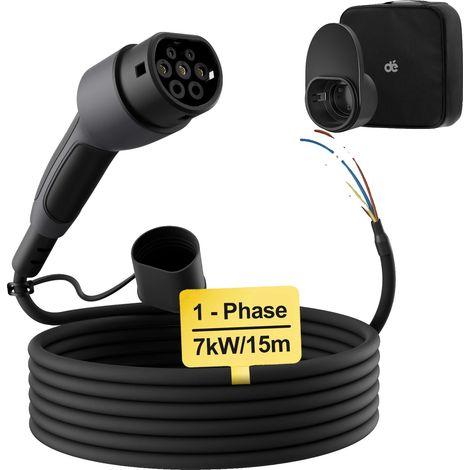 EV-Ladekabel, Typ 2 Kompatibilität, 32A Leistung, 7kW 15m (1/2)