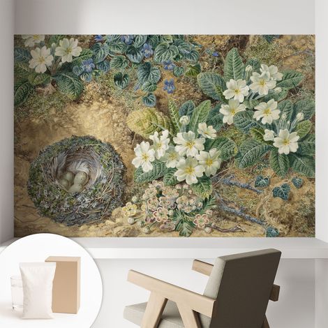 Papier peint intissé décoratif avec motifs pour salon et chambre a motif - Colle incluse gratuite Composition printanière 104x70 cm (1/5)