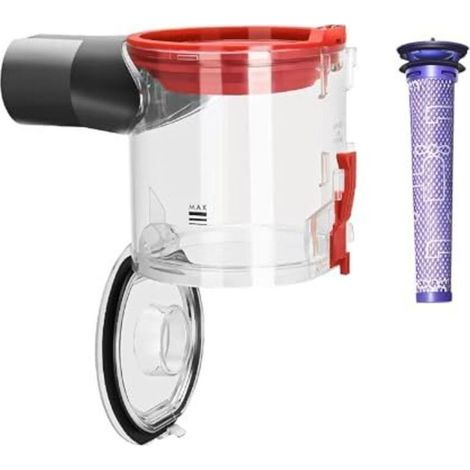 Bac à poussière amélioré pour aspirateurs Dyson V7, V8, SV10 et SV11, pièces de rechange, accessoire de bac à poussière transparent amélioré, bac de remplacement robuste pour V7 et V8 Animal Absolute