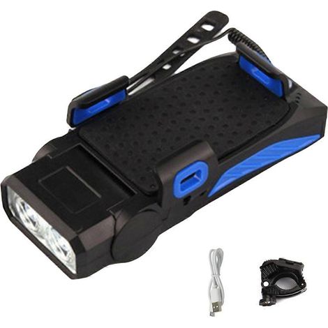 Wasserdichter, per USB aufladbarer Fahrradscheinwerfer, blau (1/5)