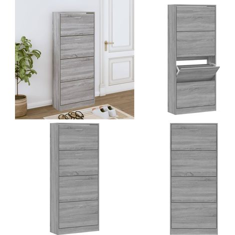 Armoire à chaussures Sonoma gris 63x24x147 cm Bois d'ingénierie - Meuble Rangement Chaussures - Armoire Chaussure - Rangements Intérieur - Rangement Entrée - Placard Chaussures - Home & Living (1/5)