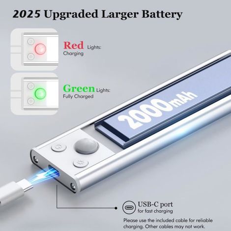 Lampe LED rechargeable sans fil - - Détecteur de mouvement - 3 températures de couleur (2700K, 4000K, 6000K) (1/5)