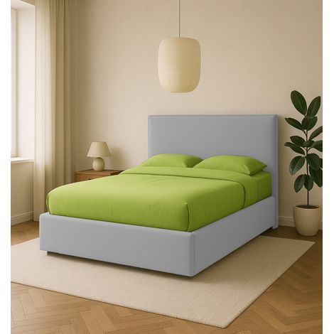 letto matrimoniale contenitore "zoom" in tessuto perla 160x190 cm (1/4)