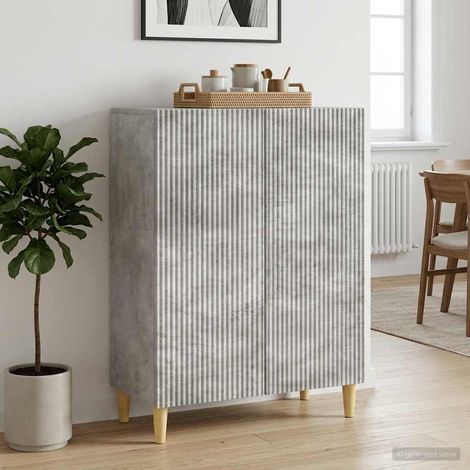 Buffet gris béton vintage 2 portes en bois d’ingénierie 66 x 34,5 x 90 cm - PANGIVO (1/5)