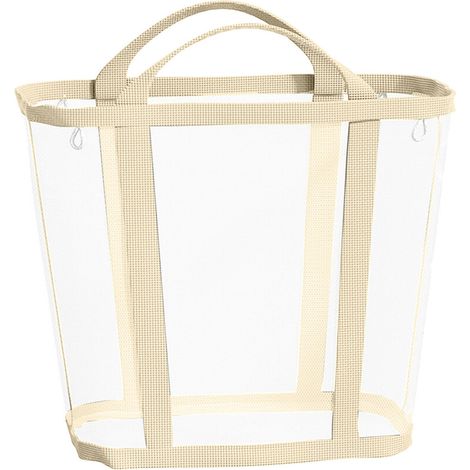 Cesto portaoggetti in rete di nylon, beige, grande