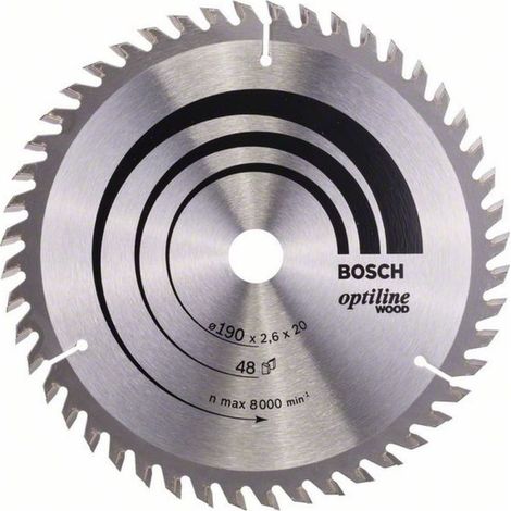 Bosch PRO Wood Kreissägeblatt, 190 x 2,6 x 20 mm, T48