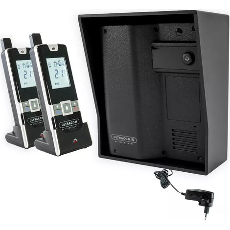 Interphone 600 mètres individuel sans-fil - UltraCOM2 NOIR 600-SOLO visière noire + transformateur + 2 combinés (1/5)