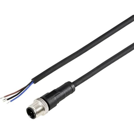 TRU COMPONENTS TC-12833024 Cavo di collegamento per sensore o attuatore M12 Spina dritta 5 m Numero di poli: 4 1 pz.