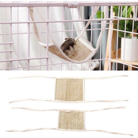 Hamac suspendu pour petits animaux de compagnie, lit en herbe, jouet hamac pour furet ou hamster - L- (1/4)