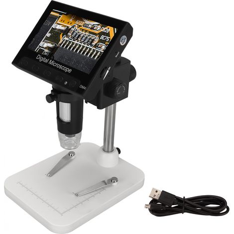 Microscope numérique de bureau 4,3 pouces 500X 1000X loupe USB rechargeable pour Windows et OS (1/5)