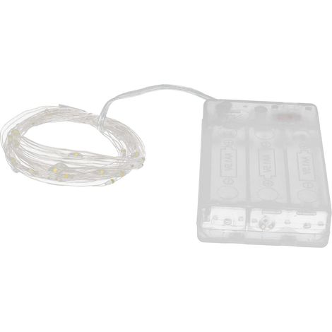 Lichterkette mit Fotoclips – 60 transparente Clips – batteriebetrieben – Wanddekoration – Schlafzimmer / Zuhause