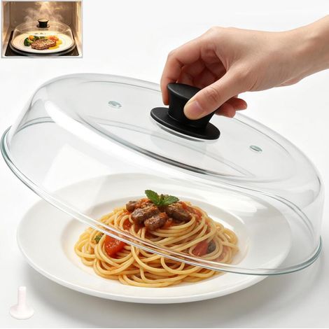 Glass Microwave Lid BPA Free Microwave Lid Ceramic Handle and Ceramic Screws (1/5)