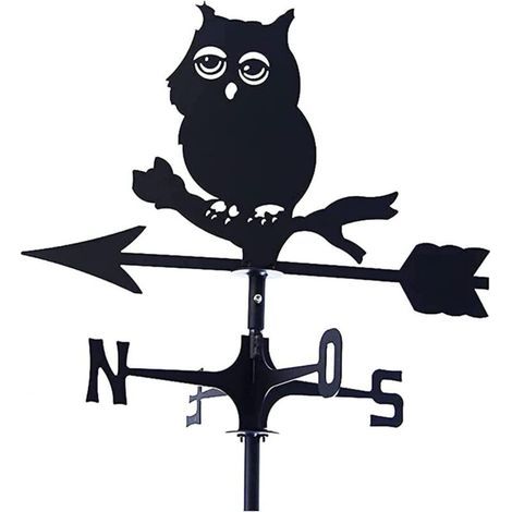Small Owl Weather Vane Wind Direction Indicator Barn Pavilion Garden Decoration Yard Direction Indicator (1/4)