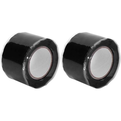 2 rouleaux de ruban silicone noir – Résistant à la chaleur – Pour isolation (1/5)