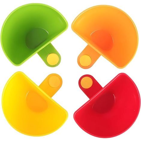4 pièces bols à Clip pour Assiette, Support assiette, Support à Clipser, bol à épices, bols à Condiments en Plastique, Récipients de Cuisine pour Sauce Tomate, sel, Sucre, épices (1/5)
