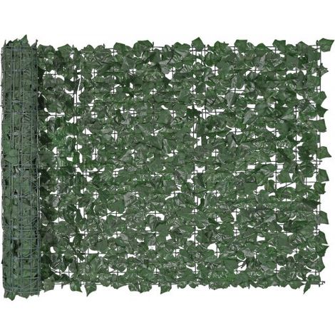 Sichtschutzzaun Efeu, 99x249cm, künstlicher grüner Wandschirm, grüner Efeuzaun mit verstärkter Verbindung, künstliche Hecken mit Weinblättern, Dekoration für Garten, Hof, Balkon, Terrassendeko (1/5)