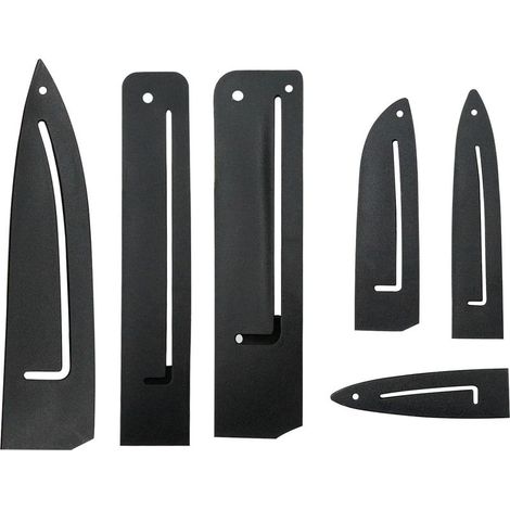 Couteau Gaine Protection Protège Lame - Universelle Couteaux Housse Case Accessoire Plastique Cover Garde 6 Tailles Différentes Placé Tiroirs Pouces pour Cuisine étui, Noir, 6 Pièces