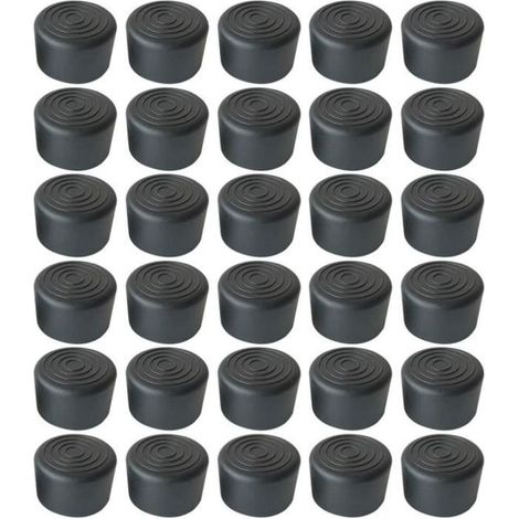 Lot de 100 embouts en caoutchouc pour pieds de meubles - Forme ronde - Protection du sol de chaise, canapé - Antidérapant - 25 mm