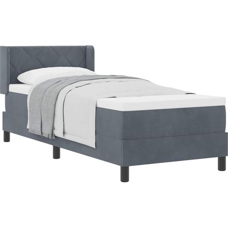 Maison Exclusive - Letto a molle con testiera Grigio scuro 200 x 80 cm Velluto (1/5)
