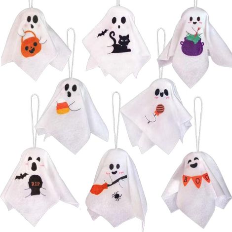 Halloween-Dekoration für kleine Bäume, 8 hängende Geister für die Innendekoration, Kamin und Party