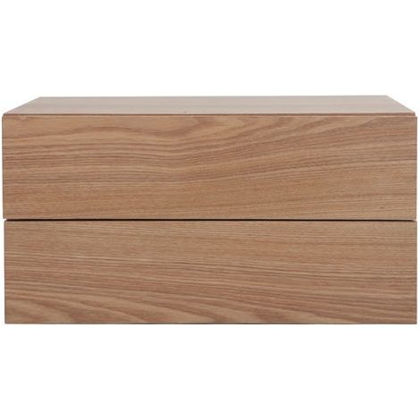 Miliboo – Caisson de rangement 2 tiroirs en bois clair frêne – Dimensions L48.2 x P36.5 x H25 cm – Panneaux de fibres de bois – Poids max 10 kg