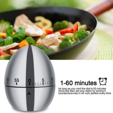 Qiilu outil de chronométrage Acier inoxydable Boild oeuf forme alarme minuterie cuisine outil (1/4)