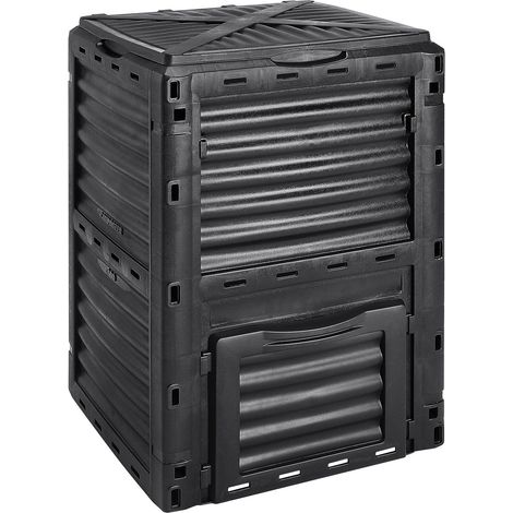 Composteur de jardin 80 gallons sans BPA, grande capacité avec couvercle et porte, montage facile et production rapide de compost. (1/5)