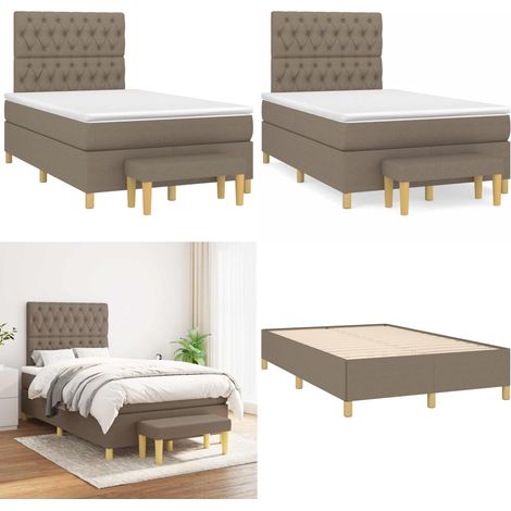 Boxspringbett mit Matratze Taupe 120x190 cm Stoff - Boxspringbett - Doppelbett - Bettenrahmen - Schlafsofa - Lattenrost - Home & Living (1/5)