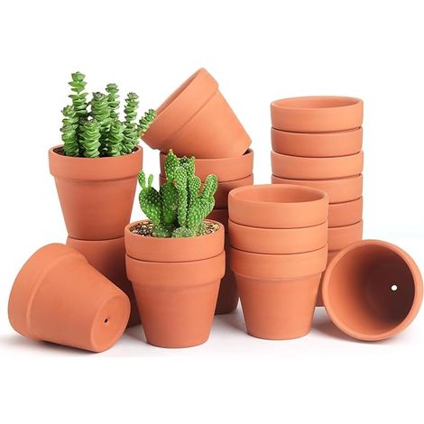 20 Pièces Pots de Fleurs en Terre Cuite, Mini Terracotta Pot, Terre Cuite Mini Pots de Plante, avec Trou de Drainage, pour L'intérieur et Les Jardins(3,5 x 3 cm) (1/5)