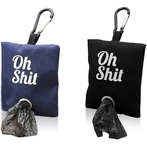 Lot de 2 sacs à déjections canines, support portable pour sacs à déjections canines, conteneur pour sacs à déjections canines en extérieur, idéal pour les promenades, la course ou les activités de ple