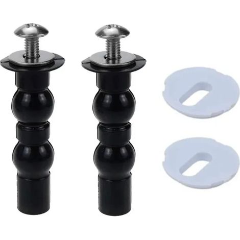 - Lot de 32 vis, charnières et écrous de fixation pour abattant de WC, avec système d'expansion en caoutchouc pour fixation supérieure et inférieure. Accessoires de salle de bain et trous borgnes. (1/5)