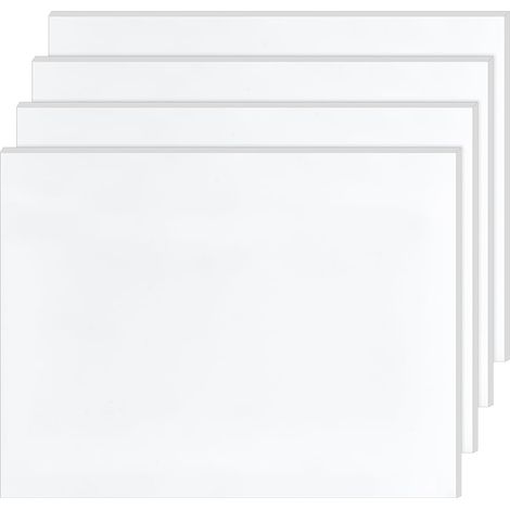 Paquet de 4 Feuilles en Polyéthylène UHMW 20x15x0.6cm Planche en Plastique Résistante à l'Usure avec Film Protecteur Double Face pour Bricolage Artisanal Tiroirs de Meubles Blanc (1/5)