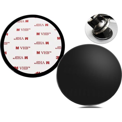 Lot de 2 disques de montage adhésifs pour tableau de bord de 80 mm, disque de montage universel à ventouse de 8 cm pour fixation sur pare-brise, GPS, tablette, support de téléphone de voiture avec (1/5)