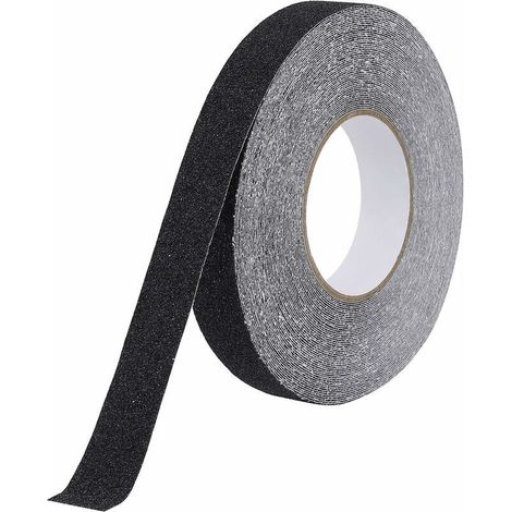 Bande Antidérapante Adhésive pour Escaliers, Friction, Abrasif pour Les Sécurité, Escabeau, Intérieur, Extérieur, Haute Traction, 2.5cm x 20m Noir