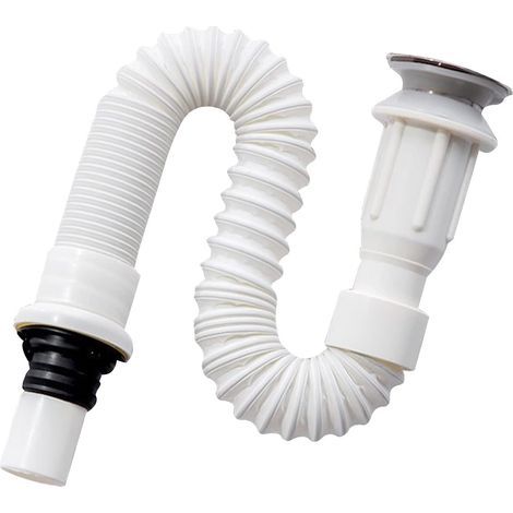 Siphon d'évier, siphon gain de place, évacuation d'évier flexible, évacuation d'évier, extensible de 40 à 80 cm (1/4)