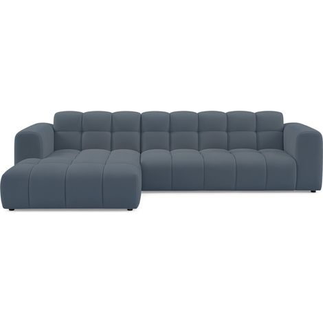 Selsey Boloon - Canapé d'angle - 300 cm - velours Bleu clair (1/4)