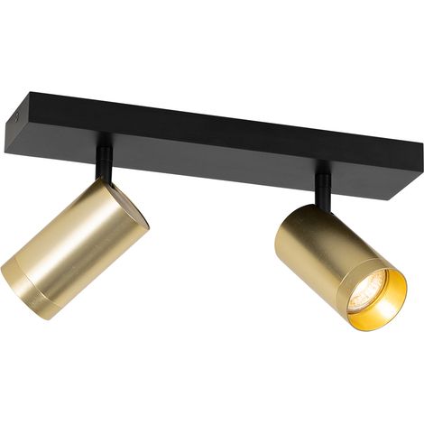 Ceiling Spotlight Black with Gold Adjustable 2-Light - Jeana Luxe
