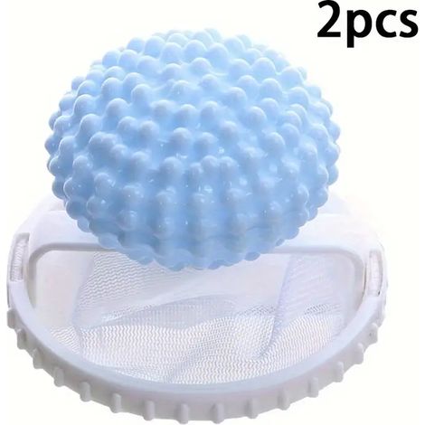 Boule de lavage deux en un avec filet pour machine à laver attrape cheveux et filtres pour linge (1/5)