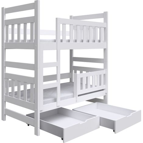 Selsey Dromi - Lit superposé avec matelas - 80x185 cm - Blanc (1/5)
