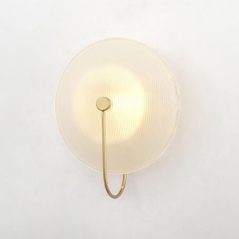 Applique murale postmoderne LED verre blanc chaud, salon lampe chevet (1/4)