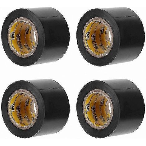 Lot de 4 rubans isolants en PVC, film d'étanchéité imperméable et isolant, compatible avec les électriciens, 4,4 cm x 11 m, noir. (1/5)