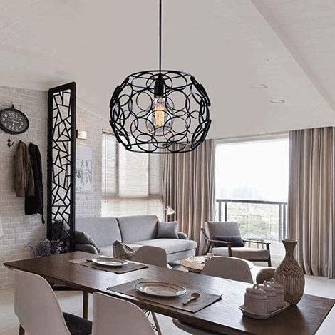 Lustre créatif en fer forgé ajouré, culot à vis E27, style industriel rétro, 4 watts, 3000K, convient pour l'éclairage du plafond d'une chambre. (SKU produit : 73128931 SKU Offre : mwt2026.5.27-26) (1/5)