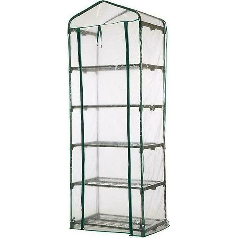 Serre à 5 niveaux pour plantes, potager et légumes, étagère avec couvercle transparent en PVC, 694992 cm (1/2)