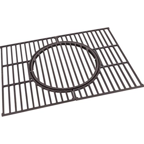 System Guss-Grillrost-Set rechteckig, 56,5x41,5cm, emailliertes Gusseisen