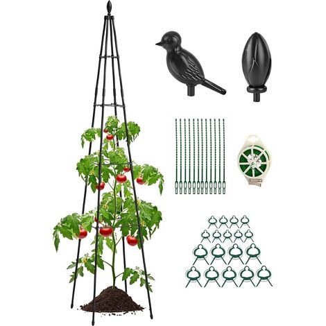 Treillis pour concombres Structure en A résistant aux intempéries réglable Treillis métallique pour concombres pour grimpantes fleurs fruits légumes potager (1/5)