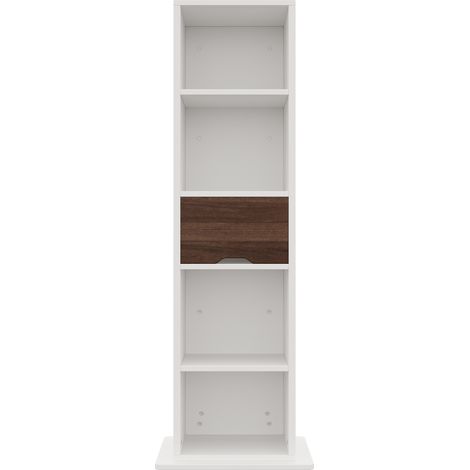 Armadio espositore girevole con specchio a figura intera 45x45x168 cm MDF bianco HOMVRA (1/5)