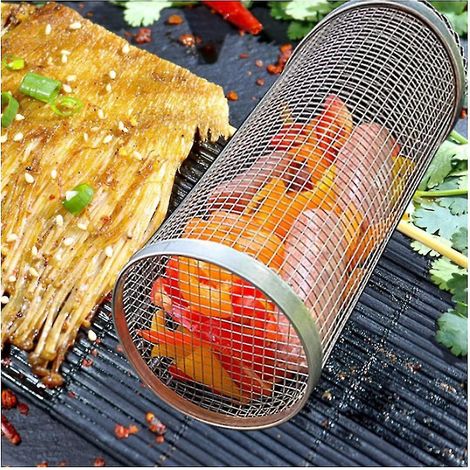 Lot de 2 grilles de cuisson en acier inoxydable pour barbecue, feu de camp, voyage en famille et camping. (1/5)