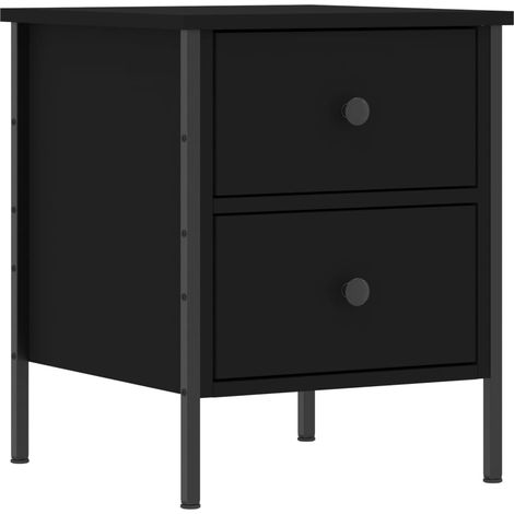 Comodino con due cassetti 40 x 42 x 50 cm multistrato nero DEC034479