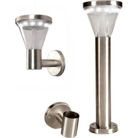 Terre Jardin – Lampe solaire de jardin à 13 LED – Détecteur de luminosité – Fixation murale ou au sol – 40 lumens – Métal – Hauteur : 45,7 cm (1/5)
